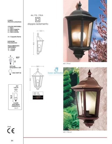 Half copper sconce sf.fum È - black silver